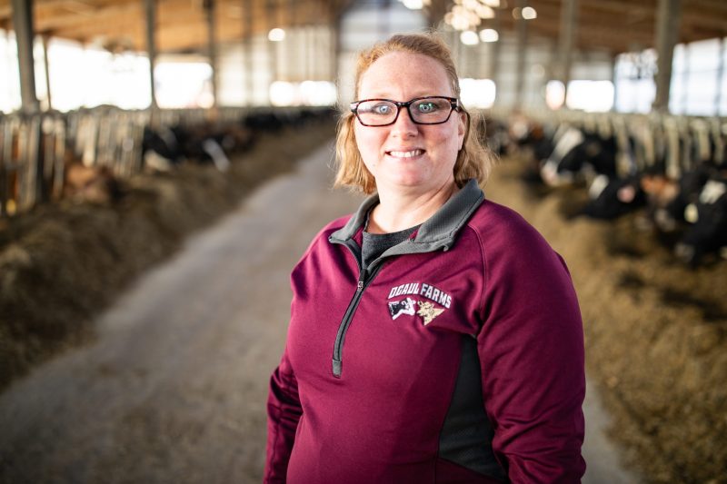 Elizabeth Elsinger from D Gaul Farms in her barn